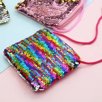 

Lovely Mini Sequins Messenger Bag Girls Handbag Coin Purse Children Shoulder Bags M5TE