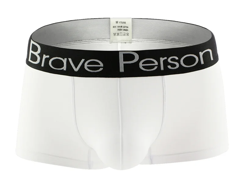 Brave person 2019 Новое модное мужское нижнее белье пикантные трусы-боксеры однотонные хлопковые трусы шорты мужские трусы 3 шт./лот