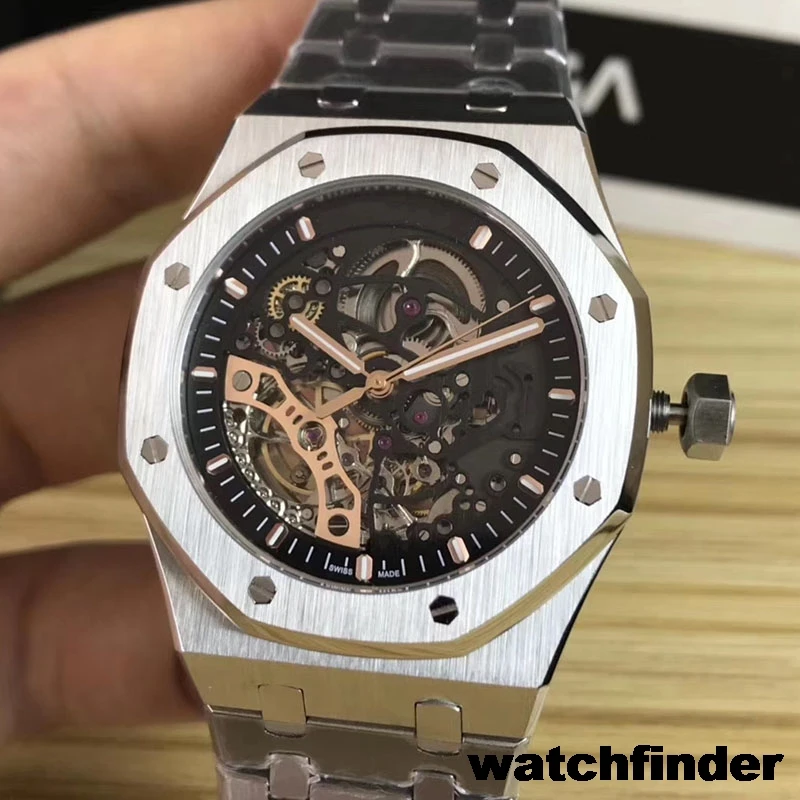 

Fashion Rose Gold mechanical Automatic Skeleton aaa Mens Designer Watches Top Brand Luxury Wristwatch Watch for men 2019