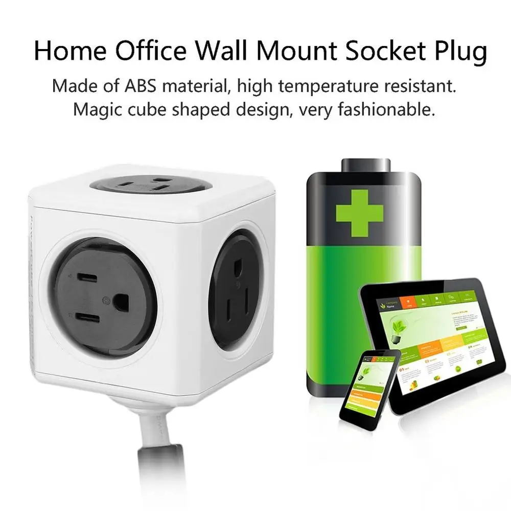 США Plug power Cube shape домашняя офисная настенная розетка адаптер мульти-силовые розетки полоса удлинитель адаптер розетка