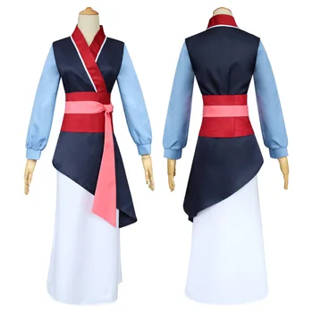 

Movie Mulan Cosplay Costumes Blue Princess Dresses Hua Mulan For Women Girls Halloween Party dress