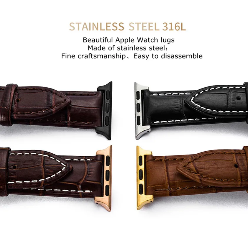 Ремешки из натуральной кожи для apple Watch band 4(iwatch 5) 44 мм 40 мм apple watch 3 2 1 ремешок 42 мм 38 мм браслет на запястье