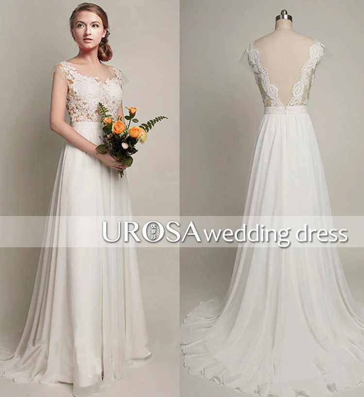 Vestido de noiva kurtis 2018 backless lange kant Wedding White chiffon goedkope applicaties Vintage Bruidsjurken Moeder van Bruid Jurk Vestido de noiva kurtis 2018 backless lange kant Wedding White chiffon goedkope applicaties Vintage Bruidsjurken Moeder van Bruid Jurk