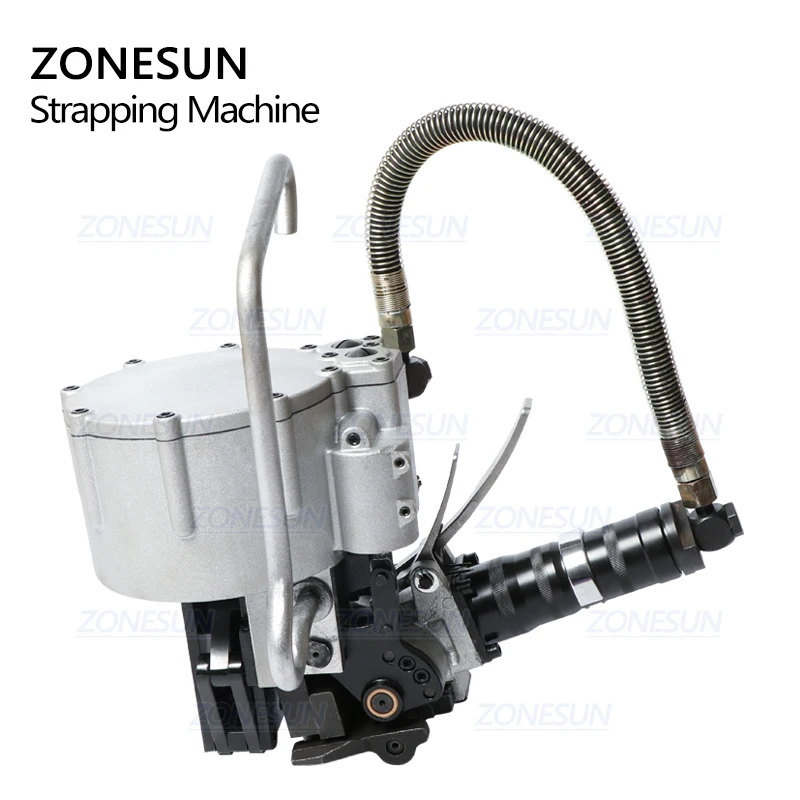 ZONESUN DB-KZ32 Automatic Pneumatic 19-32mm Steel Belt Strapping Machine Tension Cutting Packaging For Wood Steel Strapping Tool