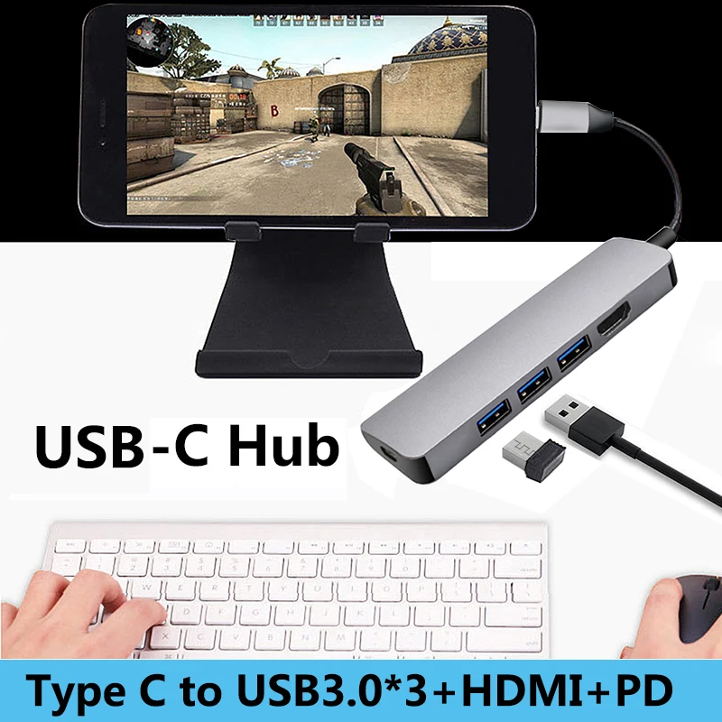 

USB Type C Phone Adapter Converter OTG Cable USB 3.0 Port HDMI Game Mouse Keyboard for Samsung Galaxy S10 Huawei P20 Pro xiaomi