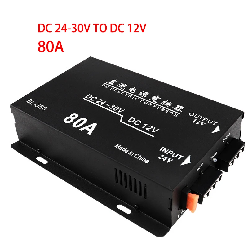 

Инвертор высокой мощности 24 В, постоянный ток 24 В в 12 В постоянного тока, понижающий преобразователь 80 А 60 А для лодки, грузовика, автомобильного аудиорефрижератора