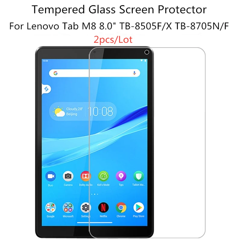 

2pcs 0.3mm Screen Protector For Lenovo Tab M8 8.0 Tempered Glass Anti-scratch Tablet Protective Film For TB-8505F 8705F 8505X