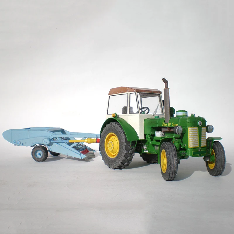 Zetor 50-スーパートラクター1:32,チェコの折り紙アート,3d