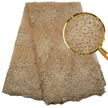 

Best Selling African Lace Fabric Nigerian French Fabric 2020 High Quality African French Tulle Lace Fabric with stones L2716