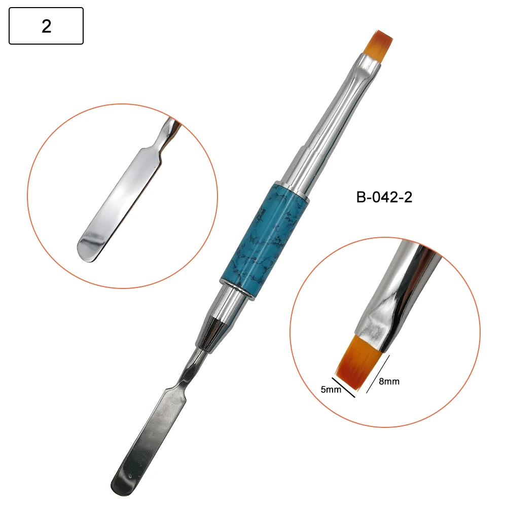8 типов акриловое УФ градиентное покрытие гелем ручка для рисования Bgirl синий металлический стержень красочная Кисть для ногтей Маникюрный Инструмент для дизайна ногтей Качество B042 - Цвет: B042-2