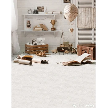 

Children Travel Photography Backdrops Newborn Baby Boy Room Toy Pilot Wood Floor Background Photobooth Photo Studio Props