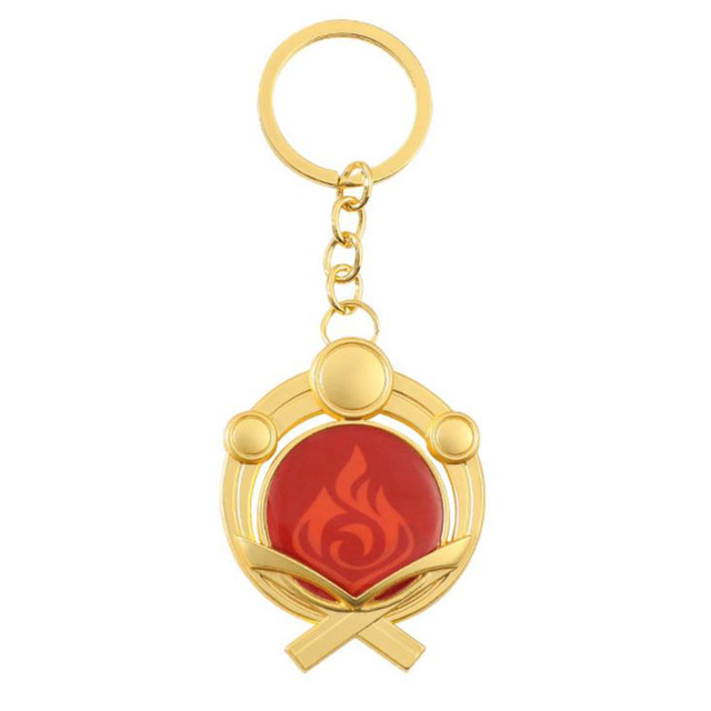 Game Genshin Impact Keychain Eyes of God keychains Luminous Metal Keychains Genshin God Eyes Fashion Lanyard Cosplay Pendant