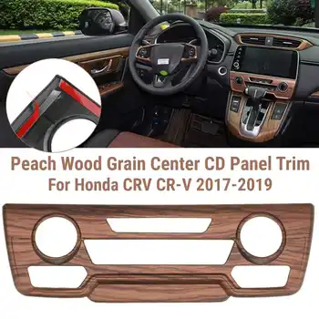 

Peach Wood Grain Center Console CD Panel Cover Trim For Honda CRV CR-V 2017 2018 2019 ABS Plastic Frame Styling Accessories