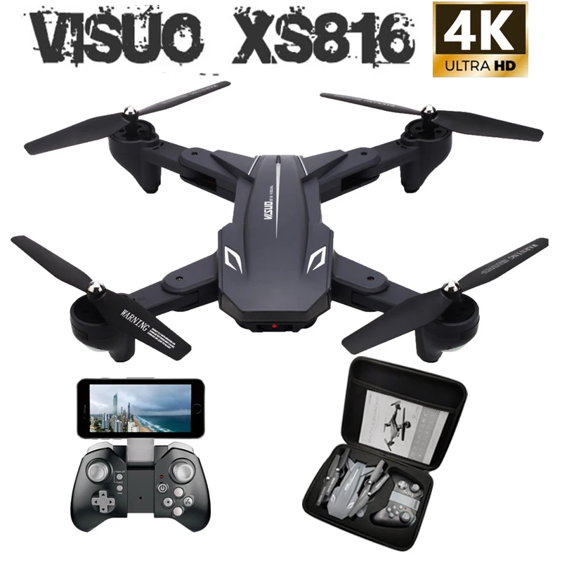 Квадрокоптер KaKBeir XS816 Радиоуправляемый Дрон с 50 раз Wi Fi FPV 4K /720P двойная камера VS SG106