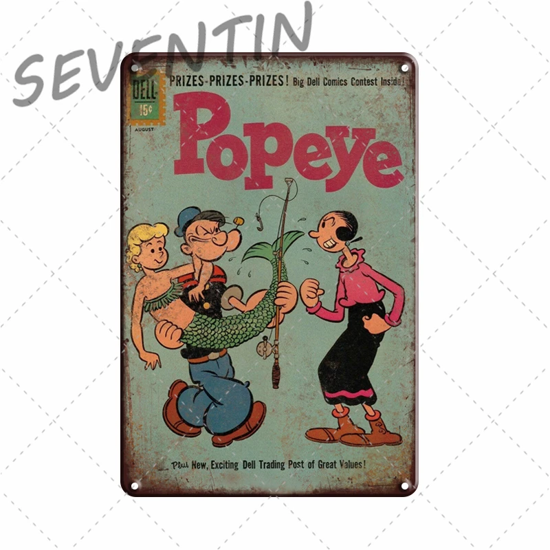 Popeye Cartoon Metal Plaque Tin Sign Vintage Comics Poster Man Cave Sweet  Home Wall Decorative Plates Retro Baby Room Decoration - Plaques & Signs -  AliExpress