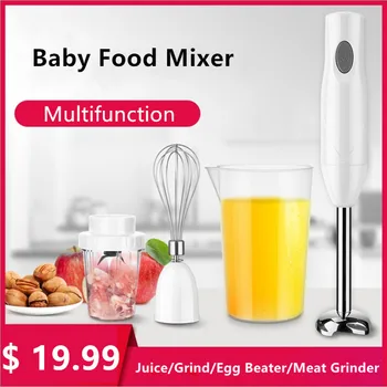 

4 in 1 Stainless Steel Electric Blender 2020 New Immersion Baby Food Mixer Kitchen Vegetable Meat Grinder Chopper Portable Whisk