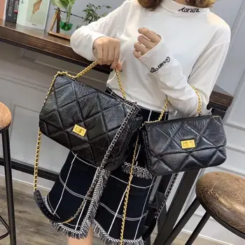 

New Designer Chain Crossbody Bag for Women 2020 Plaid Quilted Shoulder Bag High Quality Handbags Ladies Luxury Messenger Bag Ins