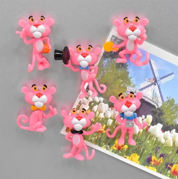 

Creative Cute Pink Naughty Leopard Pink Leopard Cartoon Creative Refrigerator Magnet Magnet Suction Iron Kitchen Fridge Magnets
