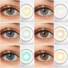 Lentes de contato naturais de brown cinza 1 par lentes coloridas lentes super naturais da cor dos olhos lentes anuais para a beleza dos olhos pupilentes