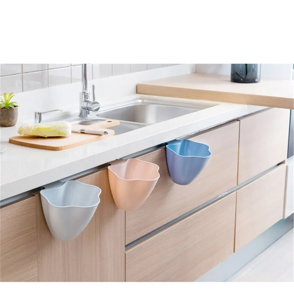 Kitchen Cupboard Back Garbage Bin Cabinet Door Garbage Bag Trash Storage Hanging Rubbish Bag Storage Trash Rack