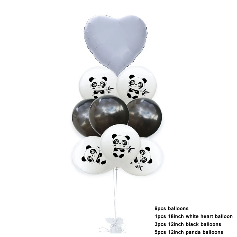 9pcs panda 2 white 1 Набор, милая панда, серия, одноразовая посуда, Мультяшные животные, тарелки, салфетка для чашек, детский душ, день рождения, украшение, принадлежности - Цвет: 9pcs panda 2 white
