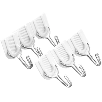 

6Pcs/set Wall Door Sticky Hanger Strong Adhesive Plastic Hook Holder for Home Kitchen Bathroom LBShipping
