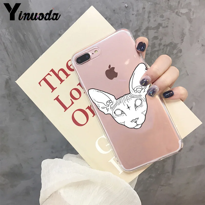 Yinuoda sphynx cat 2018 новый роскошный модный Чехол для мобильного телефона iPhone 8 7 6 6S Plus X XS