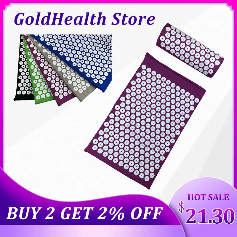 Массажер для акупрессуры набор подушка спины и тела массажная снимает стресс