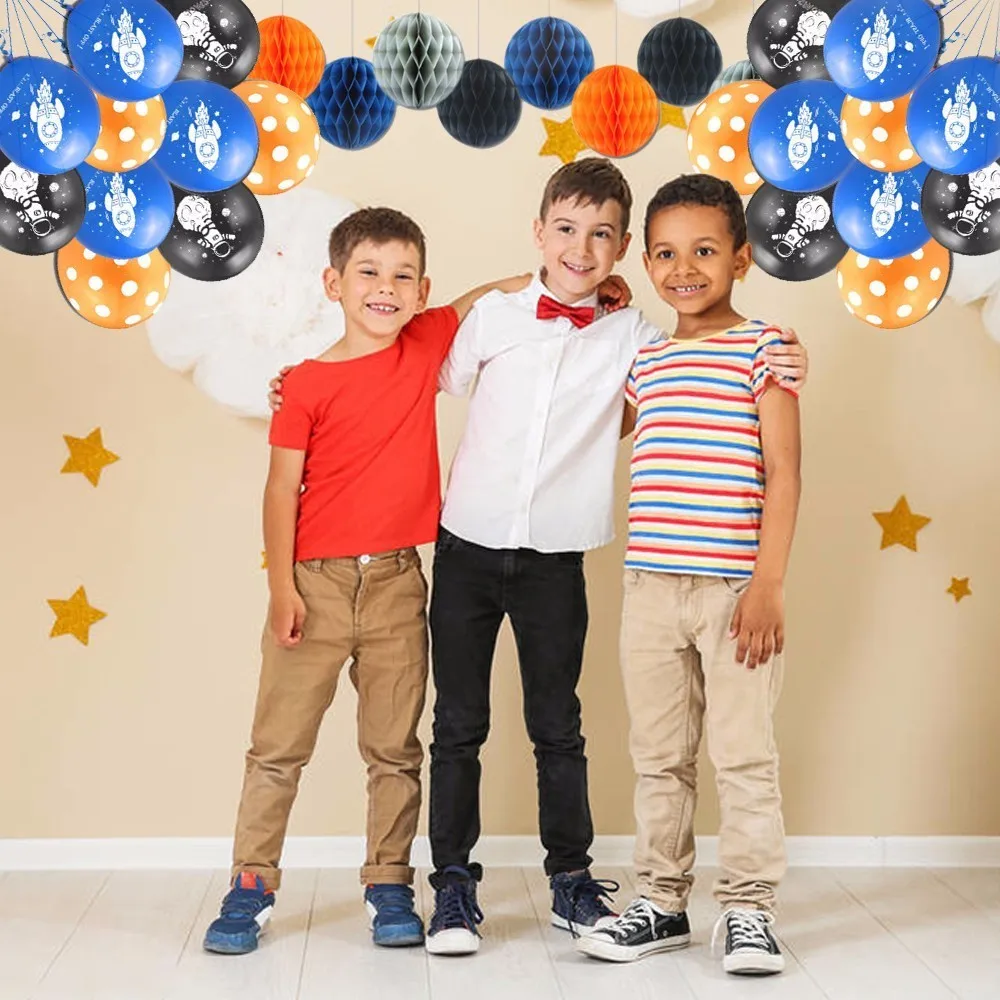 Outer Space Birthday Party Astronaut Balloons Rocket Foil Balloons Galaxy Theme Party Boy Kids Party Decor Favors Helium Globals