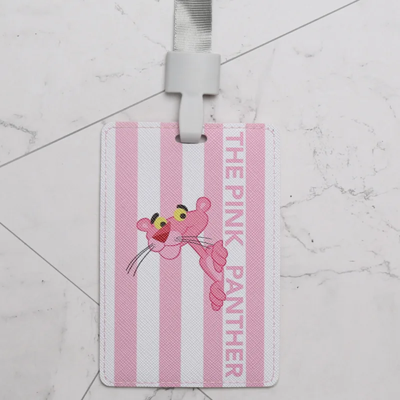Новинка, Мультяшные Кожаные Рабочие держатели для карт, женская и мужская банковская сумка для кредитных карт, шейный ремень, визитницы для автобуса, удостоверения личности, значок с ремешком