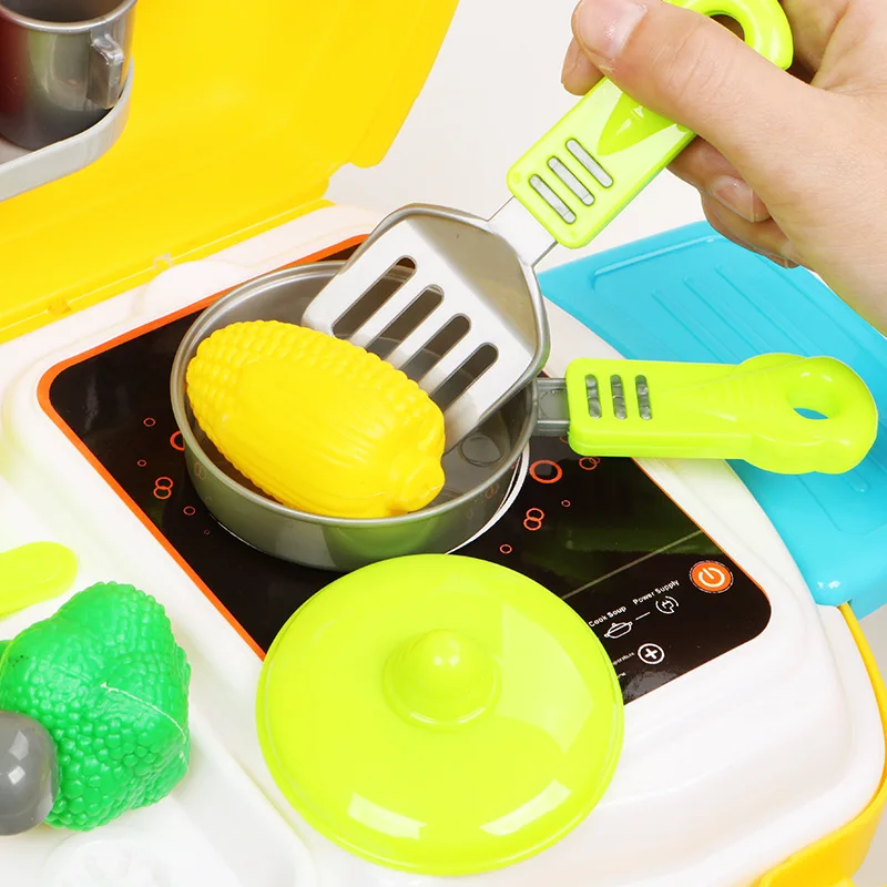 

Children Kitchen Cooking Tableware Dress up Cashier Desk Cosmetics Tool Play House Suitcase Doctor Toy Set