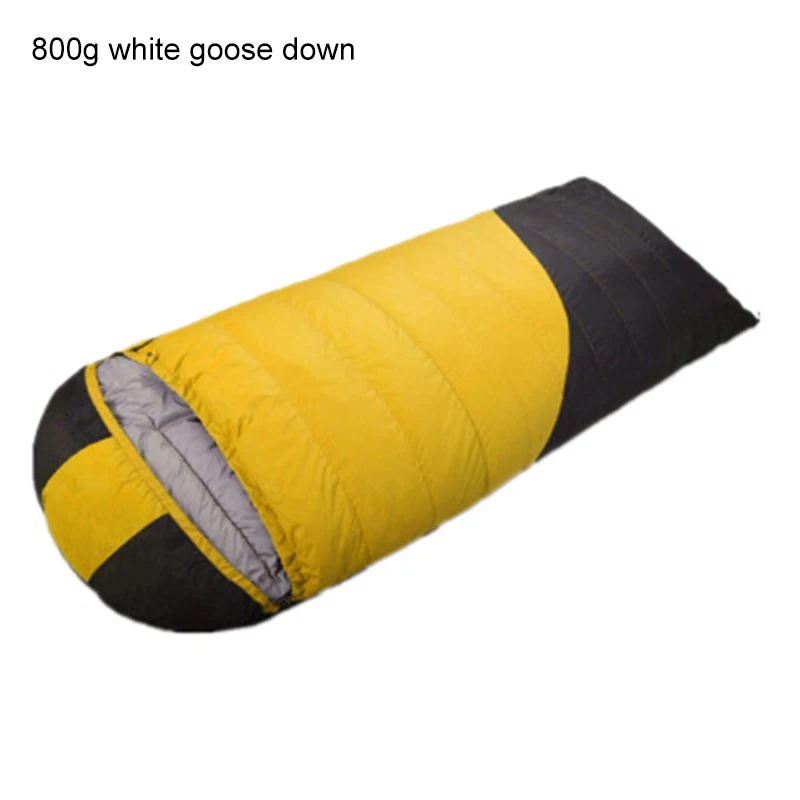 Yellow800g GooseDown Спальный мешок сумка для спорта на открытом воздухе водонепроницаемая термо спальный мешок удобный с подогревом для взрослых весна кемпинг теплый спальный мешок - Цвет: Yellow800g GooseDown