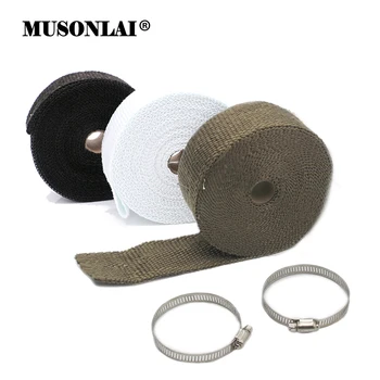 

10m 5CM Motorcycle Exhaust Pipe Heat Resistant Wrap Fiberglass Heat Tape Exhaust Muffler Heat Sound Insulation Cloth Protector
