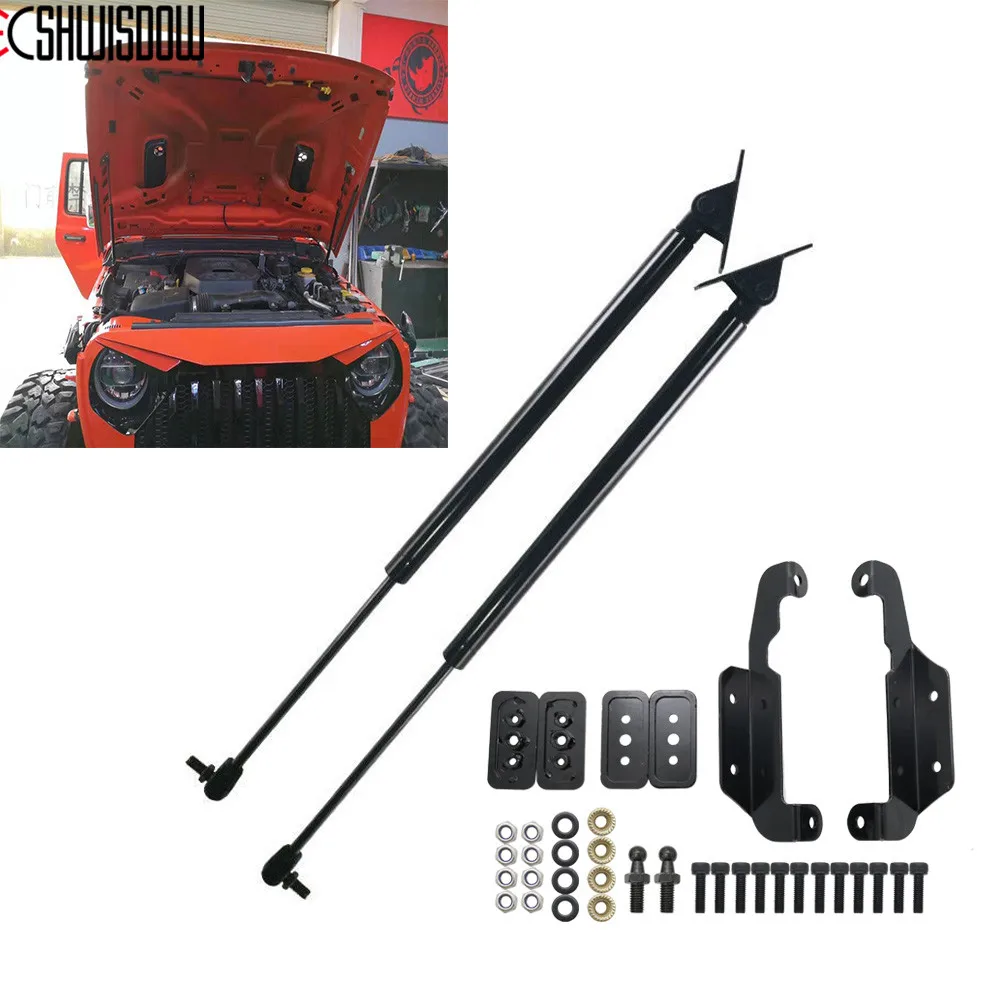 

Car Bonnet Hood Support Hydraulic Rod Strut Bars Lift Spring Shock Bracket For Jeep Wrangler JL 2018-2019 Car-styling