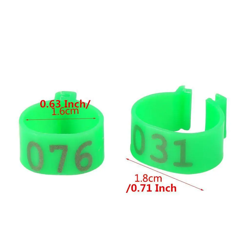 Green (001-100) 100 шт Открытые Кольца для ног для куриных уток, гуси - Цвет: Green (001-100)