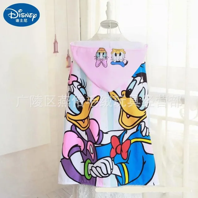 Disney плащ с капюшоном носимое детское одеяло Микки Минни летнее банное полотенце кровать студентов дети девочка мальчик подарки - Цвет: Duck
