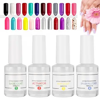 

UV Gel Polish Base Coat Activator Top Coat Brush Restorer Nail Art Set Kit