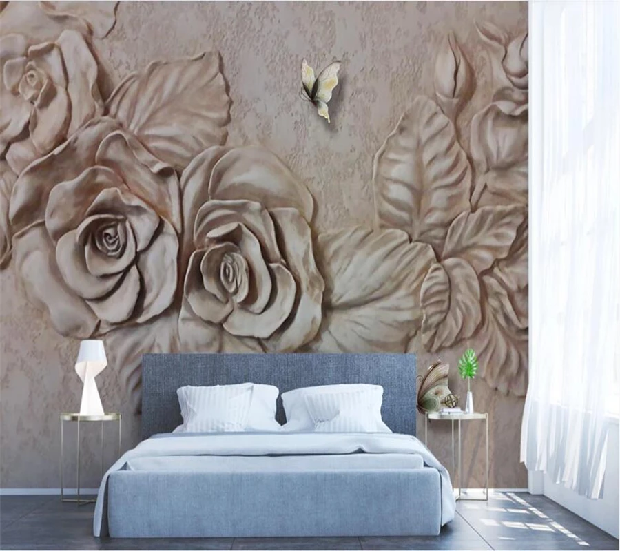  Papel Pintado 3D Flor Mariposa Fondos Para Dormitorio