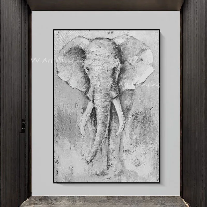 

Большой размер слон животное серый холст 100% ручная роспись масляная живопись абстрактная Классическая Ретро Современная Настенная живопись Домашнее украшение искусство