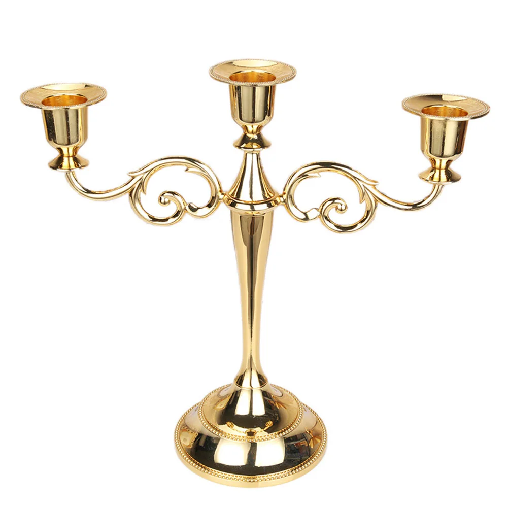 Antique Retro 3/5-Arm Candle Holder Metal Candlesticks Romantic Retro Dinner Candle Holders Table Decor Wedding Home Decoration