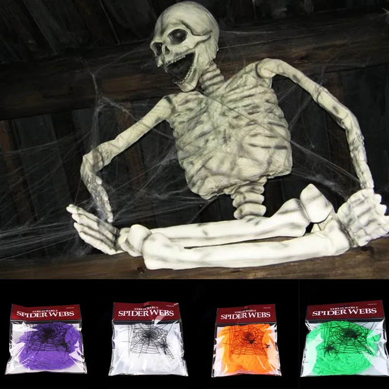 

5 Colors Horrible Stretchy Cobweb Haunted House Scene Props Decor Cotton Blend Spider Web Horror For Halloween Decoration