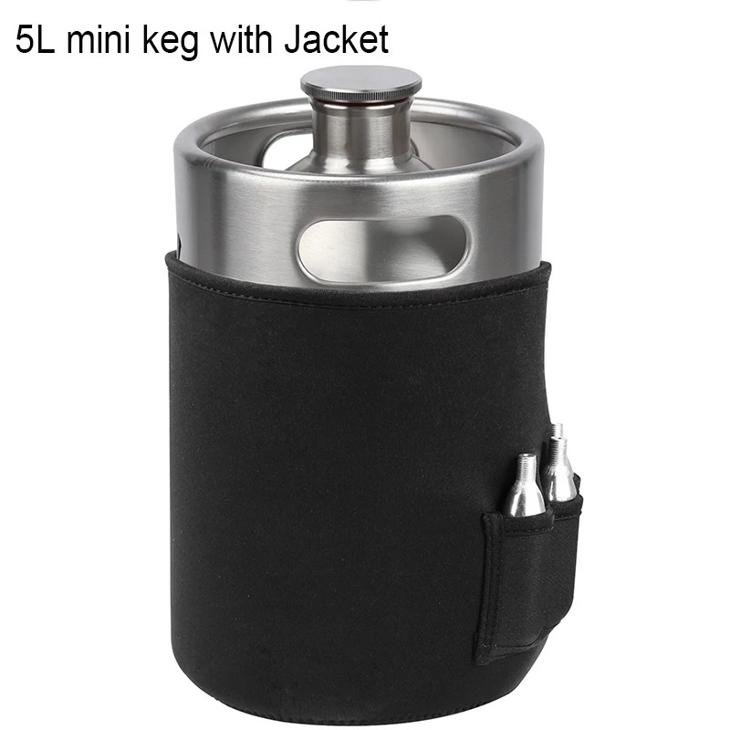 5L growler Мини-кег, емкость для пива, столовой, крафтового пива, домашнего пивоварения из нержавеющей стали, 304 пивная бочка, бочонок для пива, воды, соды, вина, кофе - Цвет: 5L growler