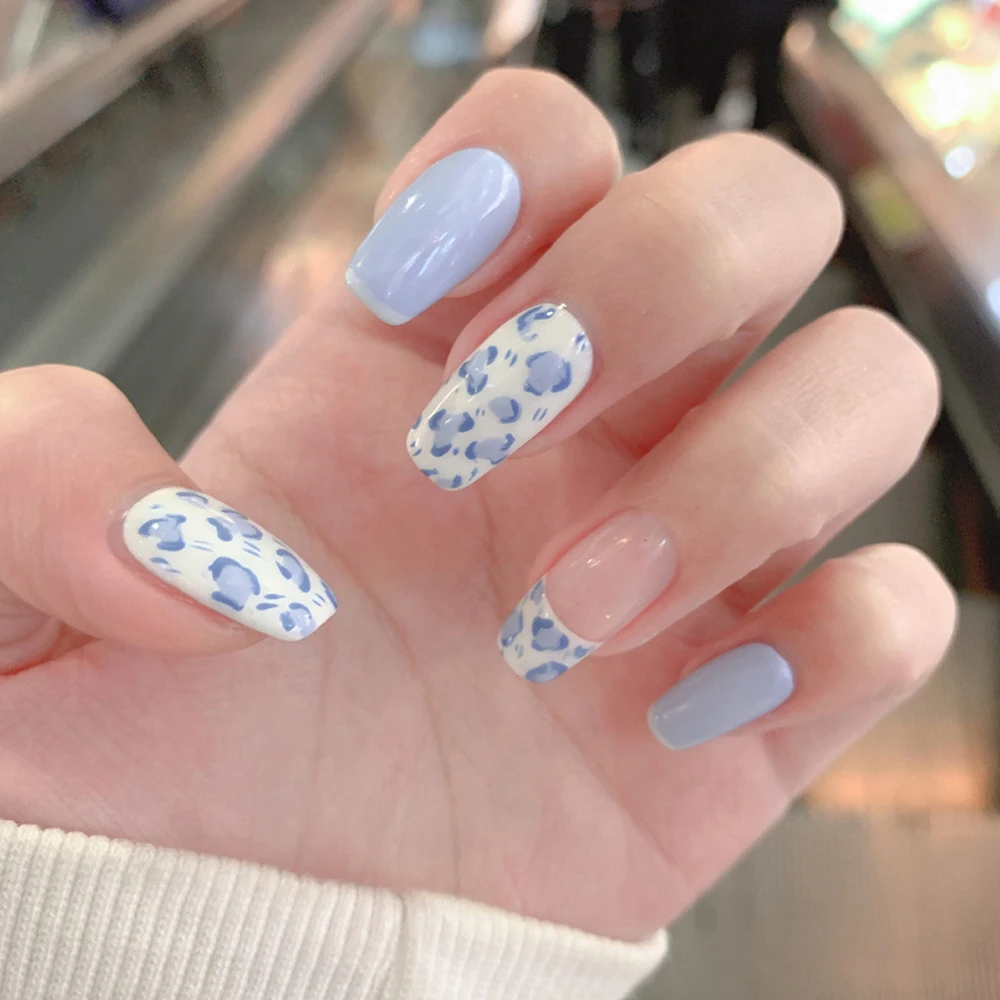 24pcs Light Blue White Short Ballerina False Nail Tip Summer Simple Full Cover Fake Nails With Design Press On Nails Manicure False Nails Aliexpress 24pcs Light Blue White Short Ballerina False Nail Tip Summer Simple Full Cover Fake Nails With Design Press On Nails Manicure False Nails Aliexpress