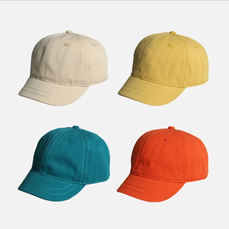 Cotton Baseball Cap Cotton Hat Snapback Short Brim Cap Cotton Dad