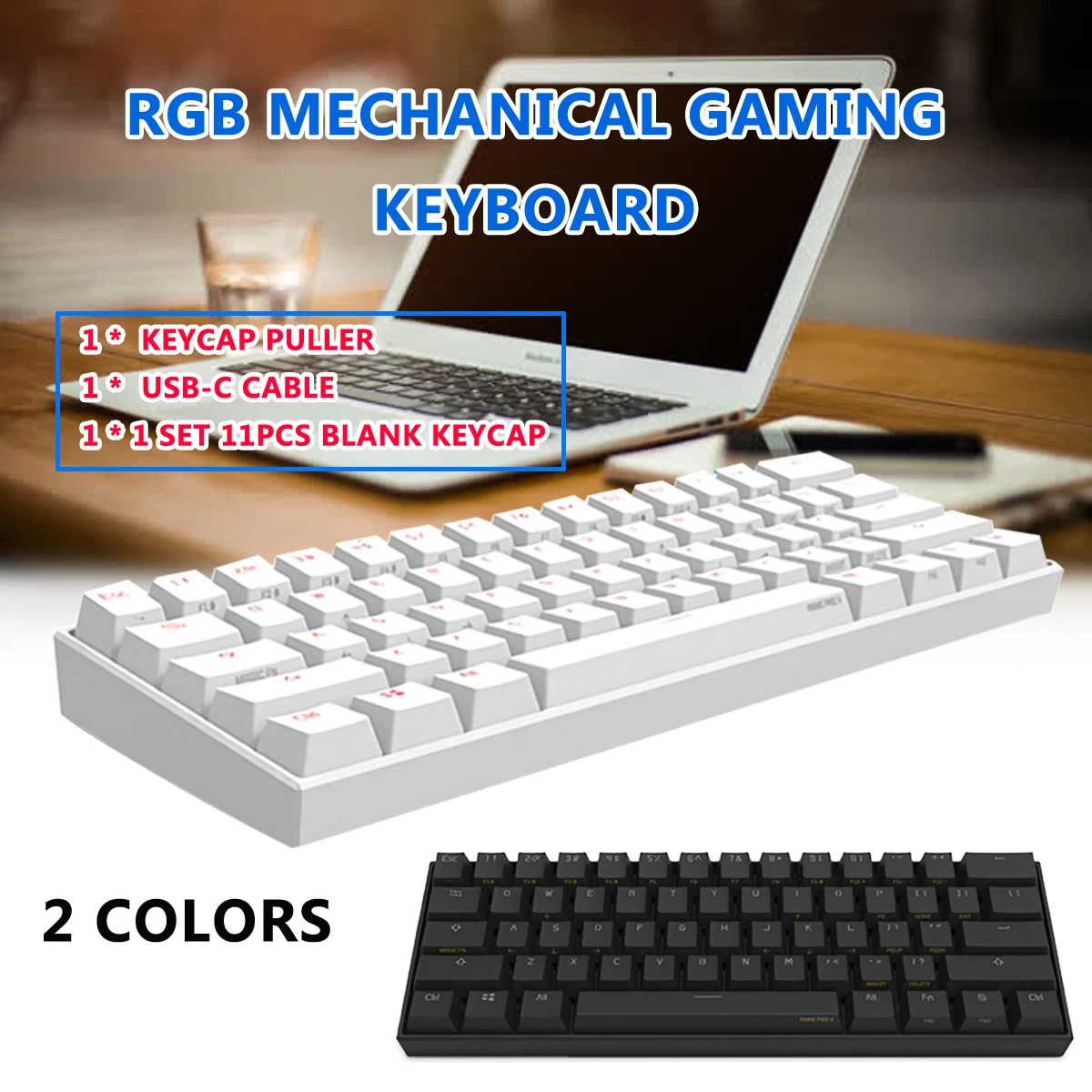 Anne Pro2 Kailh коробка переключатель мини Портативная 60% механическая клавиатура Беспроводная bluetooth 4,0 тип-c RGB Obins переключатель игровая клавиатура