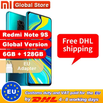 

Global Version Xiaomi Redmi Note 9S 128GB 6GB Smartphone Snapdragon 720G Octa core 5020 mAh 48MP Quad Camera Note 9 S
