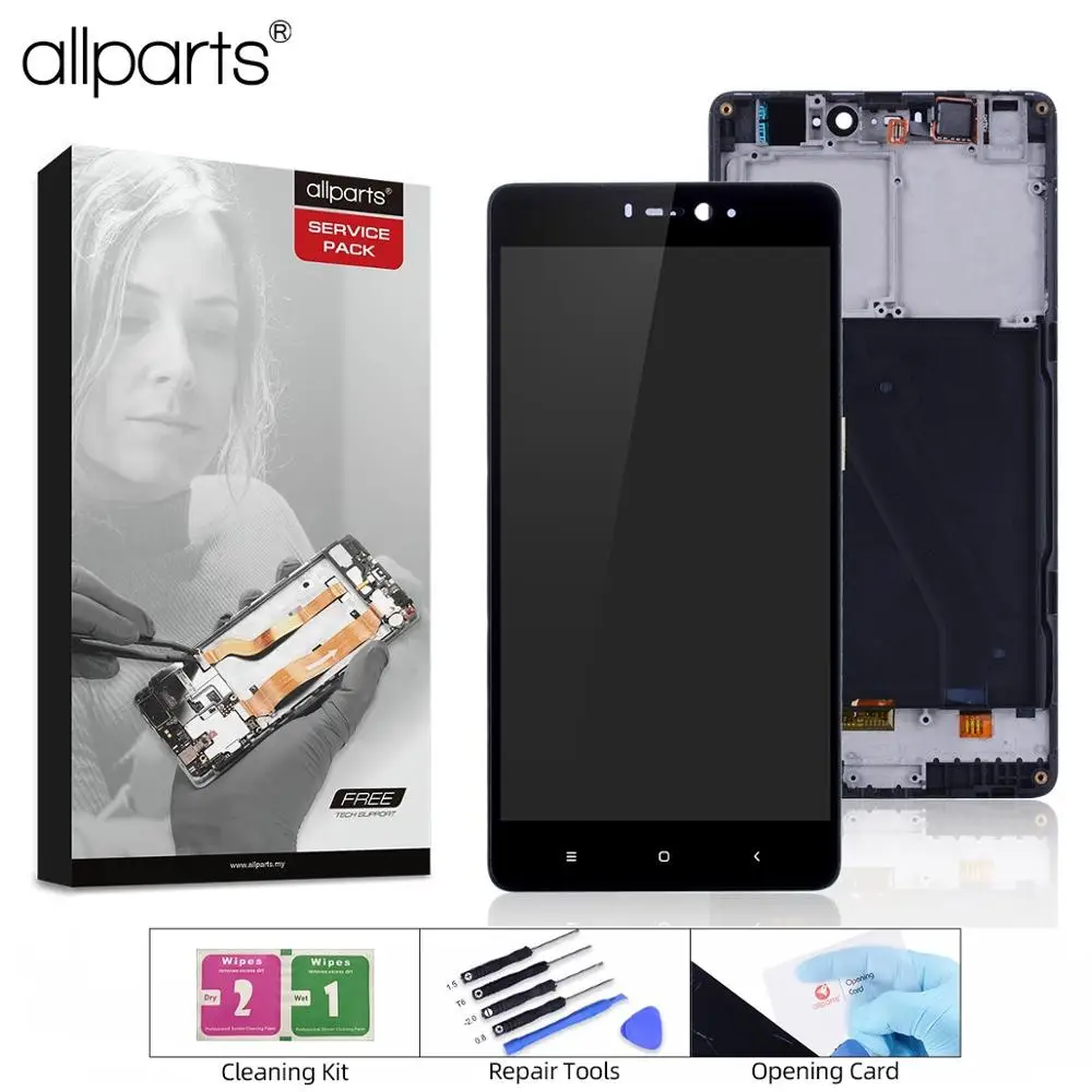 Дисплей для Xiaomi mi4c mi4i mi 4 LCD в сборе с тачскрином на рамке Оригинал черный