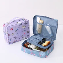 Модный мини-кошелек для туалетных принадлежностей, милая косметичка с цветочным рисунком, дорожная сумка-Органайзер, портативная Красота сумка, комплект для макияжа