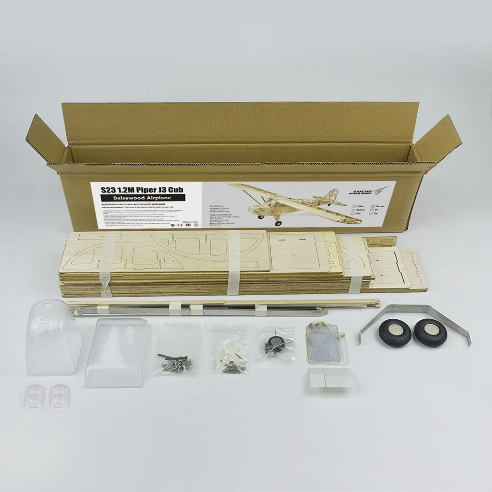 S2304 Balsa Wood RC самолет 1200 мм с электроприводом J3 CUB unassembed Набор/PNP версия DIY Летающая