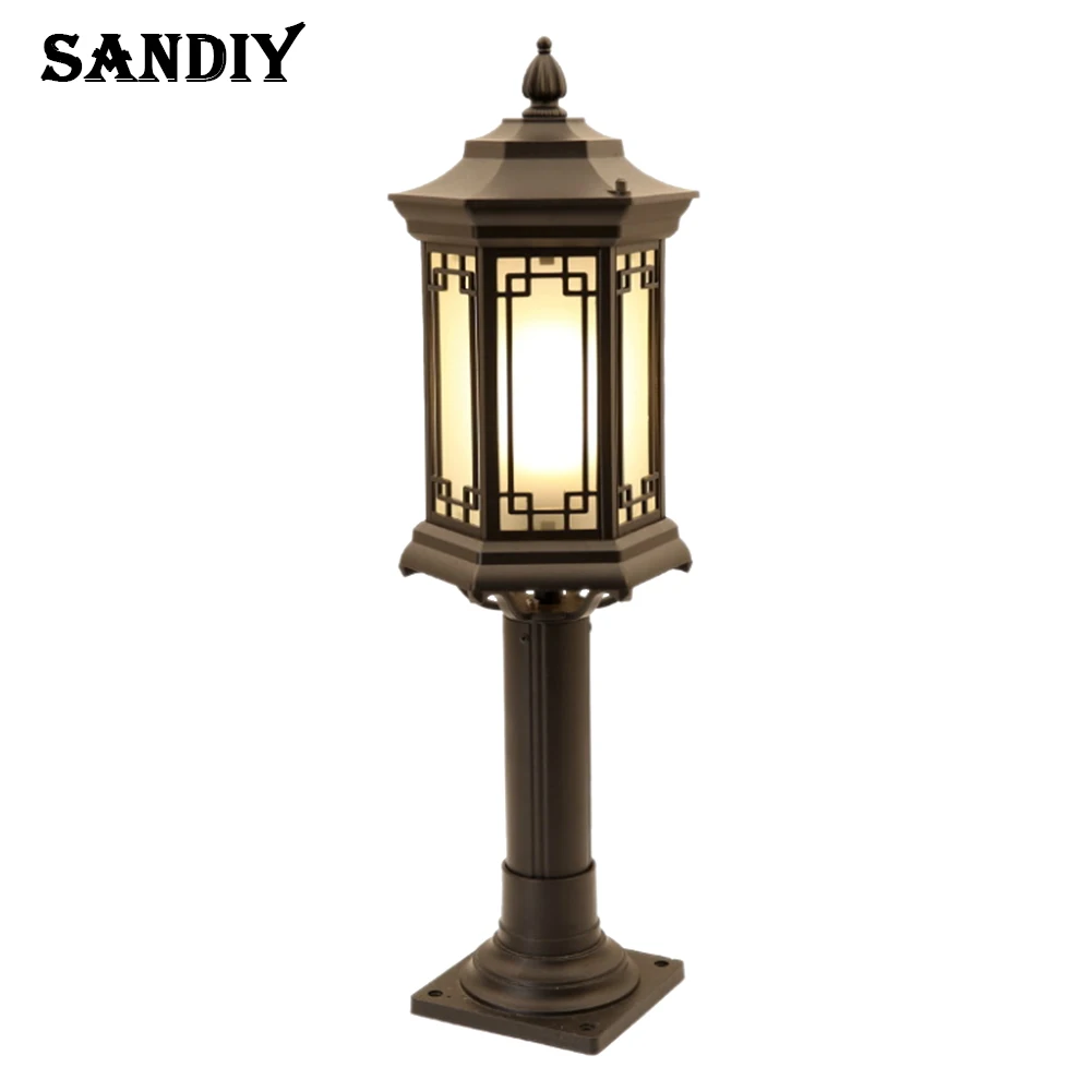 SANDIY Lawn Lamp Outdoor IP65 Waterproof Pillar Garden Path Retro Landscape Lawn Lights AC85-265V Path Light E27/E26 Base 30pcs bag original diy hang tags base material paper notes and paper stickers set retro textile butterfly moon phase stickers